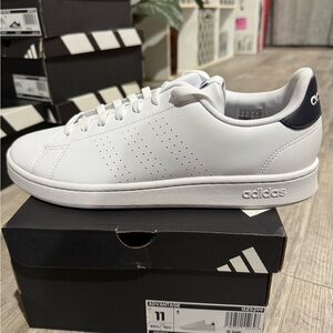 Adidas Men's White Sneakers with Black Details